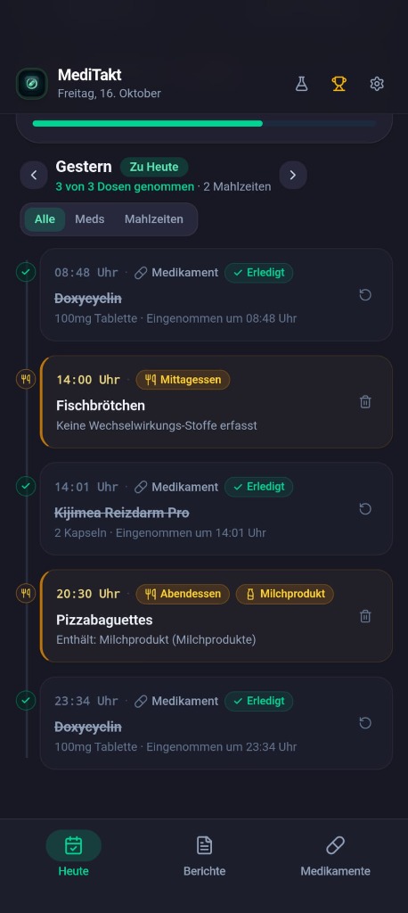 MediTakt Tages-Timeline